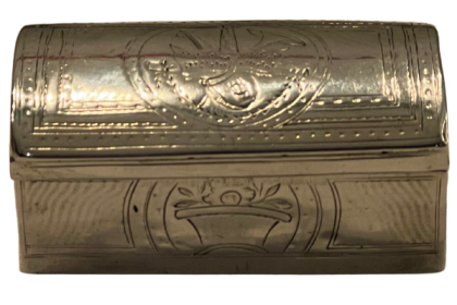 miniatuurantiek zilveren dekenkist