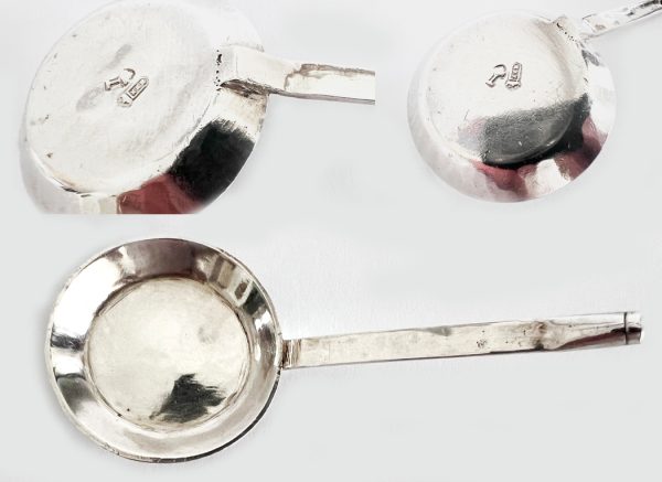 Antiek zilveren miniatuur koekenpan P. van Somerwil