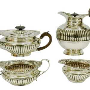 Engels zilveren koffie en theeservies 1892